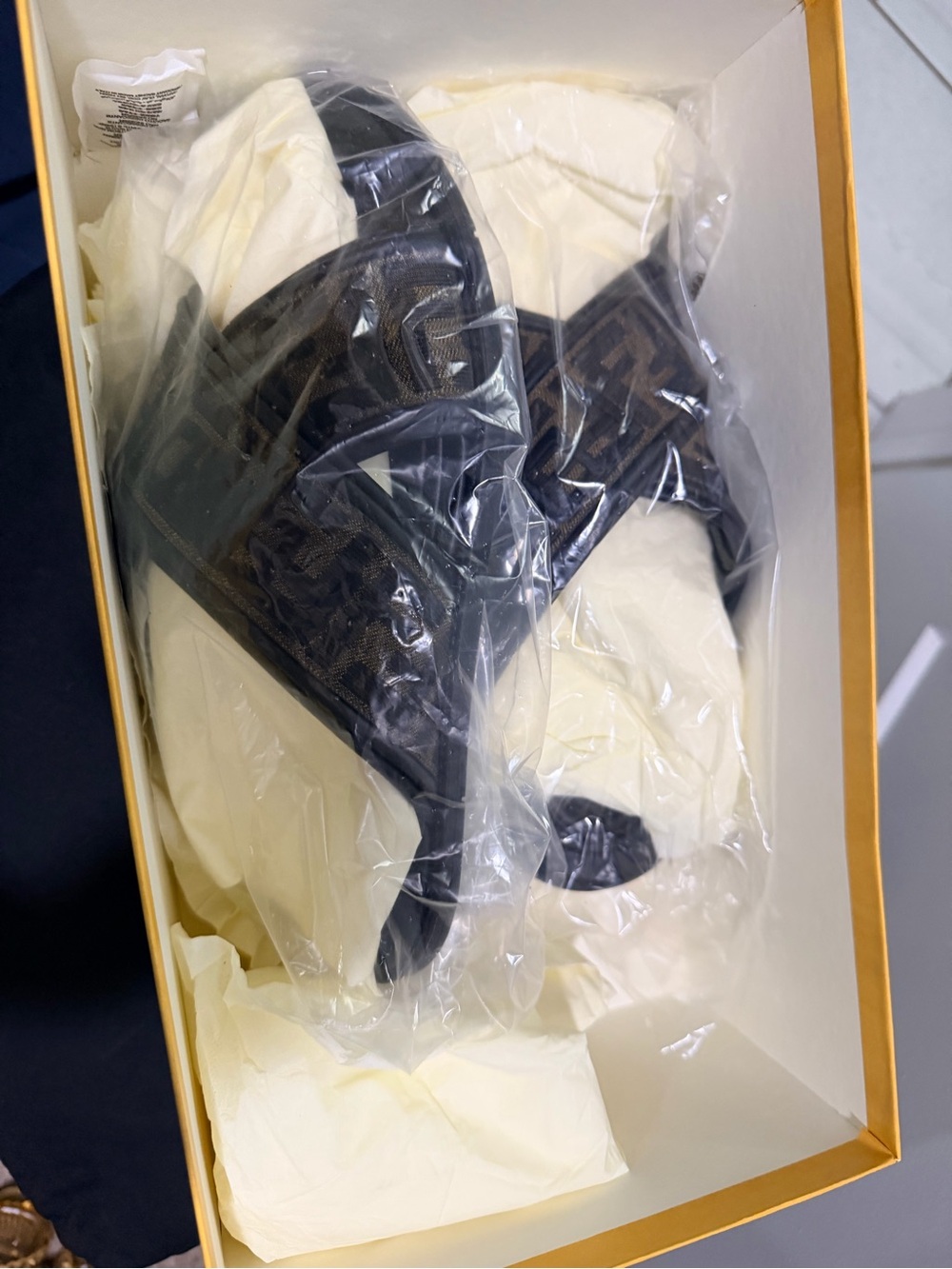 Fendi Beige and Black Men’s Slippers